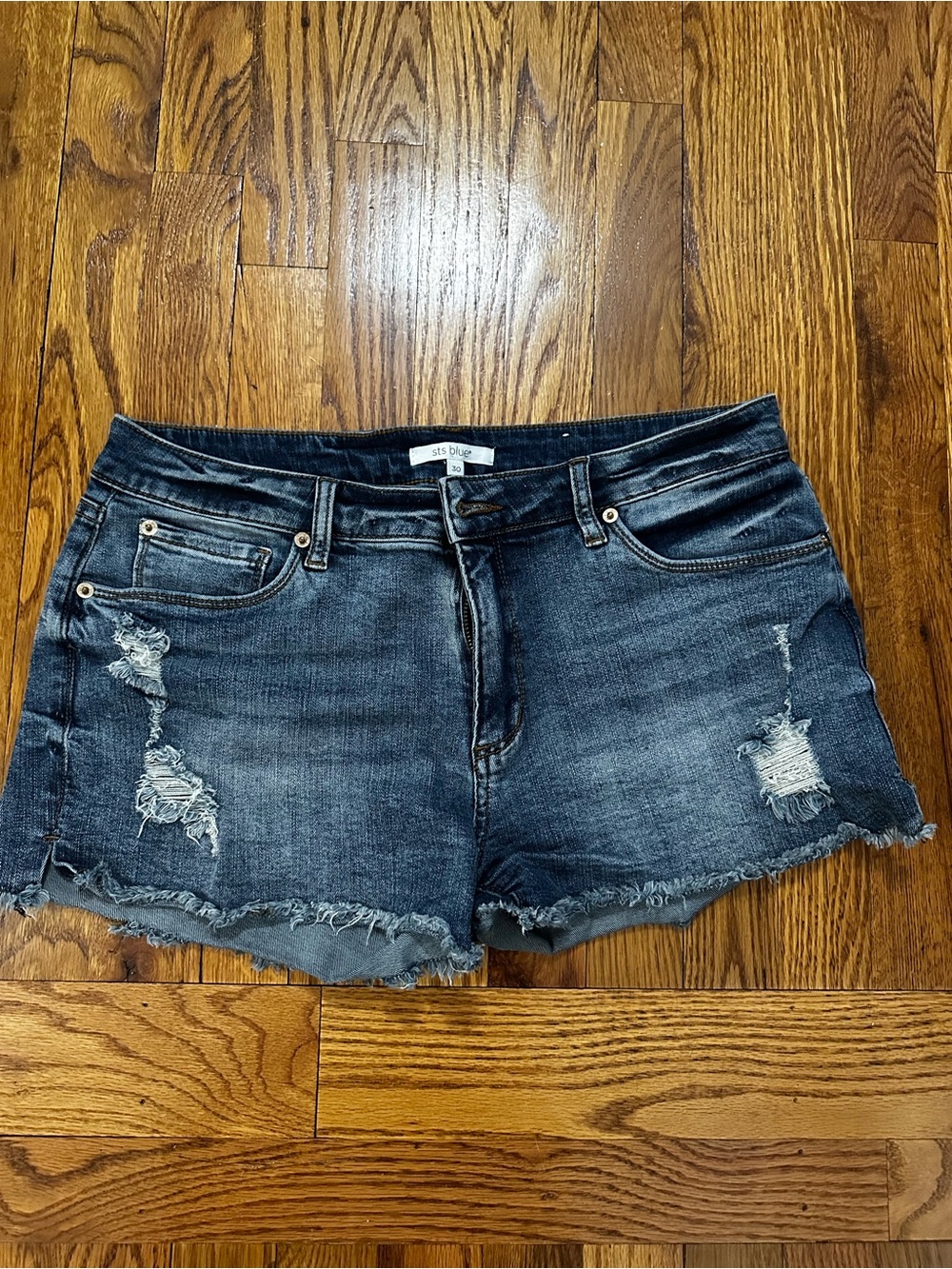 STS Blue Dark Blue Distressed Denim Shorts